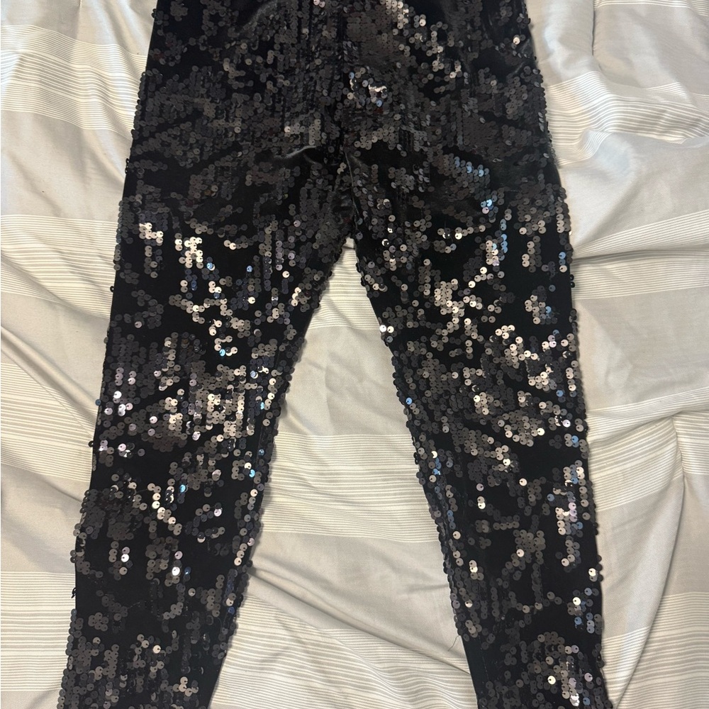 Express Black Sequin Leggings